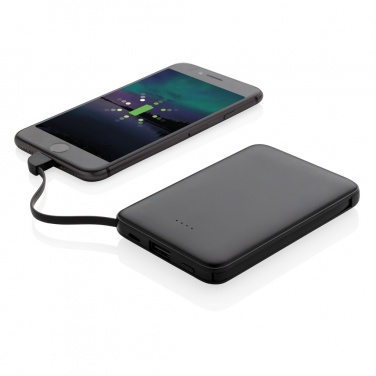 Logo trade mainostuote kuva: Pieni 5 000 mAh:n johdollinen varavirtalähde