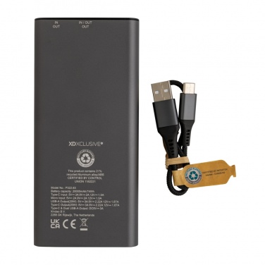 Logo trade liikelahja mainoslahja tuotekuva: Terra RCS alumiininen 20w 20000mAh varavirtalähde