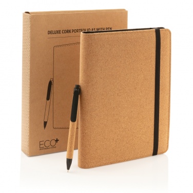 Logo trade mainoslahjat ja liikelahjat kuva: Deluxe korkki portfolio A5 kynällä