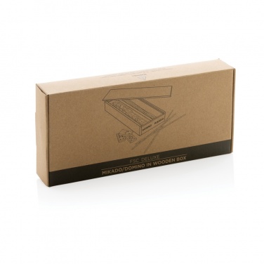 Logo trade mainoslahjat ja liikelahjat kuva: Deluxe mikado/domino puisessa laatikossa
