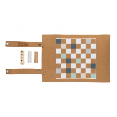 Logotrade liikelahja tuotekuva: Britton taitettava backgammon -ja tammipelisetti korkista