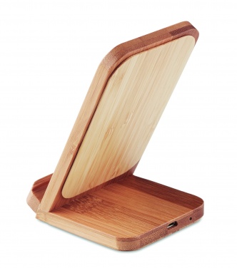 Logo trade liikelahja mainoslahja tuotekuva: Bambu langaton laturi 5W WIRESTAND