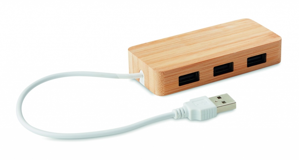 Logo trade mainoslahja kuva: Bambu USB- keskitin