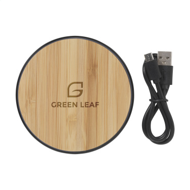 Logotrade liikelahja tuotekuva: Bamboo 10W Wireless Charger langaton pikalaturi
