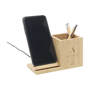 Logotrade mainoslahja tuotekuva: Bamboo Boss 15W laturi/kynäpidike