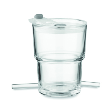 Logo trade mainostuotet tuotekuva: Lasipullo pillillä 400ml