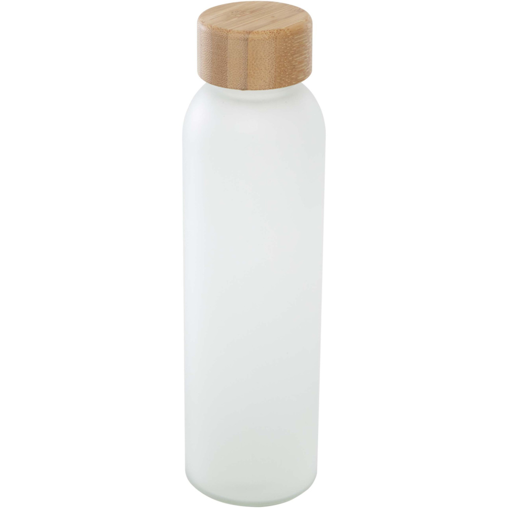 Logo trade liikelahja mainoslahja tuotekuva: Lume 500 ml:n himmeä natronkalkkilasipullo, jossa on bambukansi