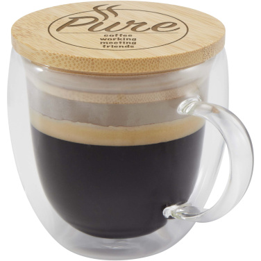 Logo trade liikelahja kuva: Lenora 250 ml:n lasikuppi bambukannella