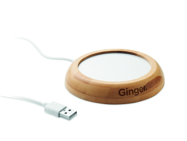 Logotrade liikelahja mainoslahja kuva: Bambuinen mukilämmitin USB:llä