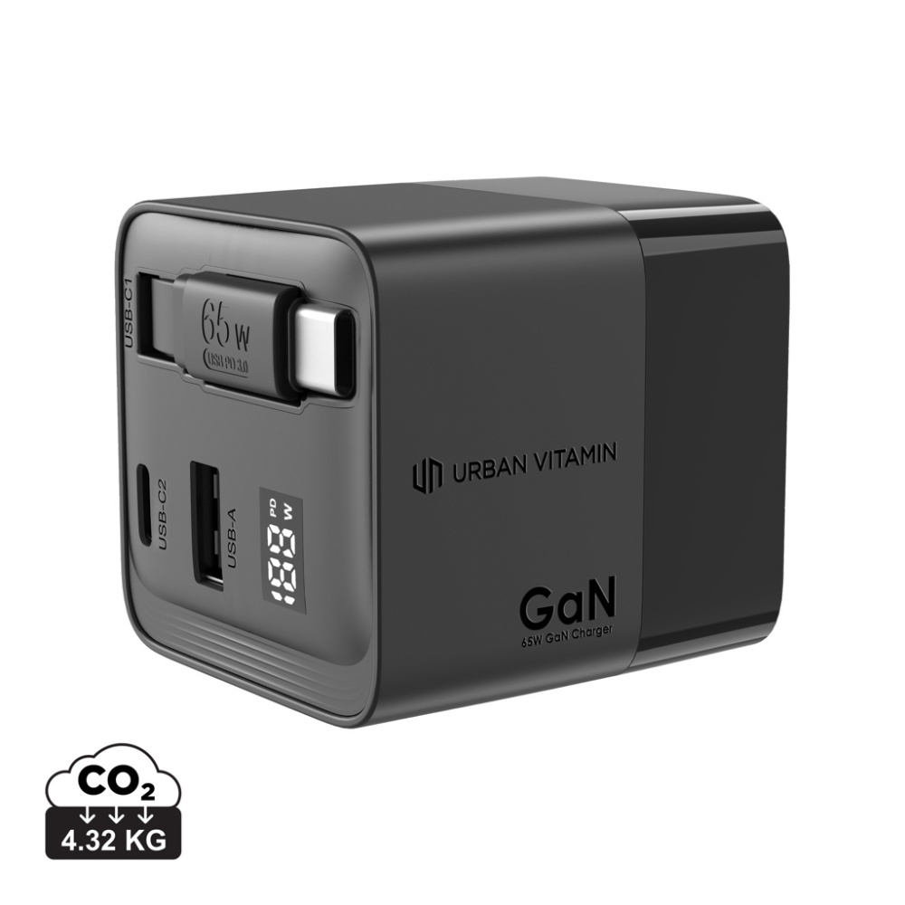 Logo trade liikelahja kuva: Urban Vitamin Mendocino – 65 W GaN-laturi