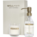 Wellmark Discovery 250 ml:n käsisaippua-annostelija ja 150 g:n tuoksukynttiläsetti, Valkoinen
