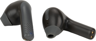 Logo trade mainoslahja ja liikelahja tuotekuva: Bluetooth-kaiutin HF01 sisäänrakennetuilla nappikuulokkeilla 2-in-1