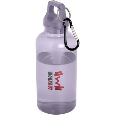 Logo trade liikelahja kuva: Oregon 400 ml:n RCS-sertifioidusta kierrätetystä muovista valmistettu vesipullo karabiinihaalla