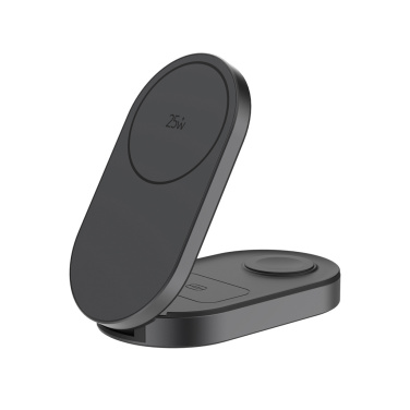 Logotrade liikelahja mainoslahja kuva: Quantum ultra-nopea 3-in-1 25 W taitettava langaton laturi