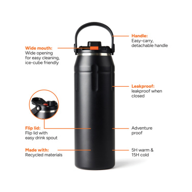 Logotrade mainoslahja tuotekuva: Nordic Drift Trail RCS -eristetty urheilujuomapullo 940 ml