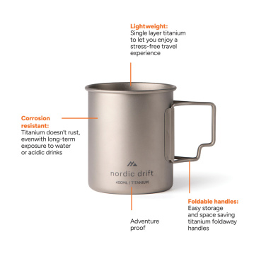 Logotrade mainoslahja ja liikelahja kuva: Nordic trail-ultrakevyt titaaninen muki 450ml