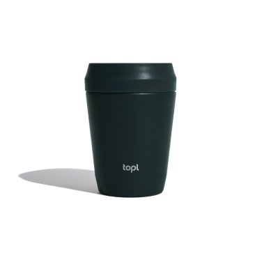 Logotrade verslo dovanos nuotrauka: Patentuotas „Topl“ perdirbto plieno „To Go“ stiklainis 360 dangtelis 235 ml