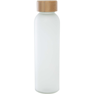 Logotrade reklaminiai produktai nuotrauka: Lume 500 ml matinio natrio kalkinio stiklo butelis su bambukiniu dangteliu