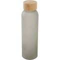 Lume 500 ml matinio natrio kalkinio stiklo butelis su bambukiniu dangteliu, Pilka