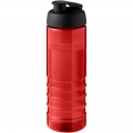 H2O Active® Eco Treble 750 ml sporta pudele ar pārslēdzamu vāku, Sarkans / vienkrāsains melns