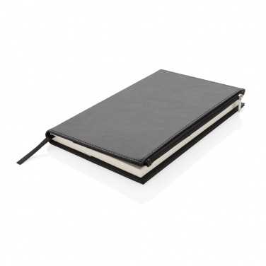 Logotrade dāvanas foto: Swiss Peak A5 PU piezīmjdators ar rāvējslēdzēja kabatu