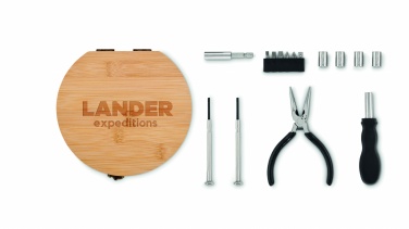 Logotrade Ideja dāvanas foto: 15 gabalu instrumentu komplekts bambusa futrālis