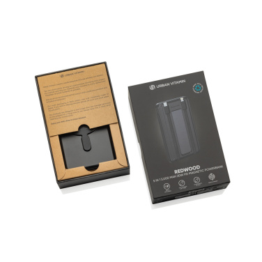 Logotrade Ideja dāvanas foto: Urban Vitamin Redwood 5in1 5000mah 20W PD magnētiskā jaudas banka