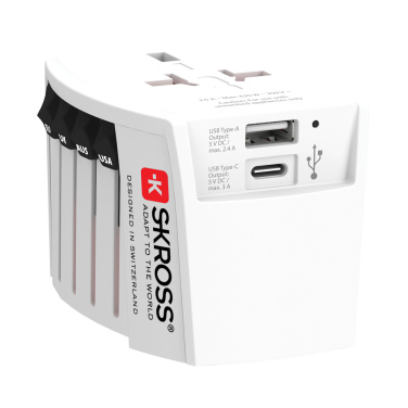 Лого трейд pекламные подарки фото: Адаптер SKROSS World Travel MUV 2-полюсный с USB A и C