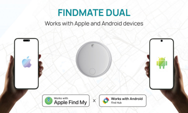 Лого трейд бизнес-подарки фото: Findmate Dual RCS — поисковик предметов из переработанного пластика IPX 5