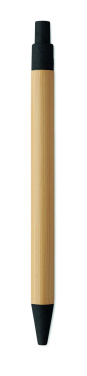 Лого трейд pекламные cувениры фото: Push button ball pen in bamboo