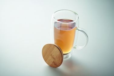 Лого трейд бизнес-подарки фото: Double wall glass mug 450ml