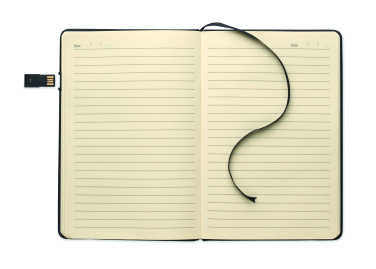 Логотрейд pекламные подарки картинка: A5 notebook w/ integrated USB
