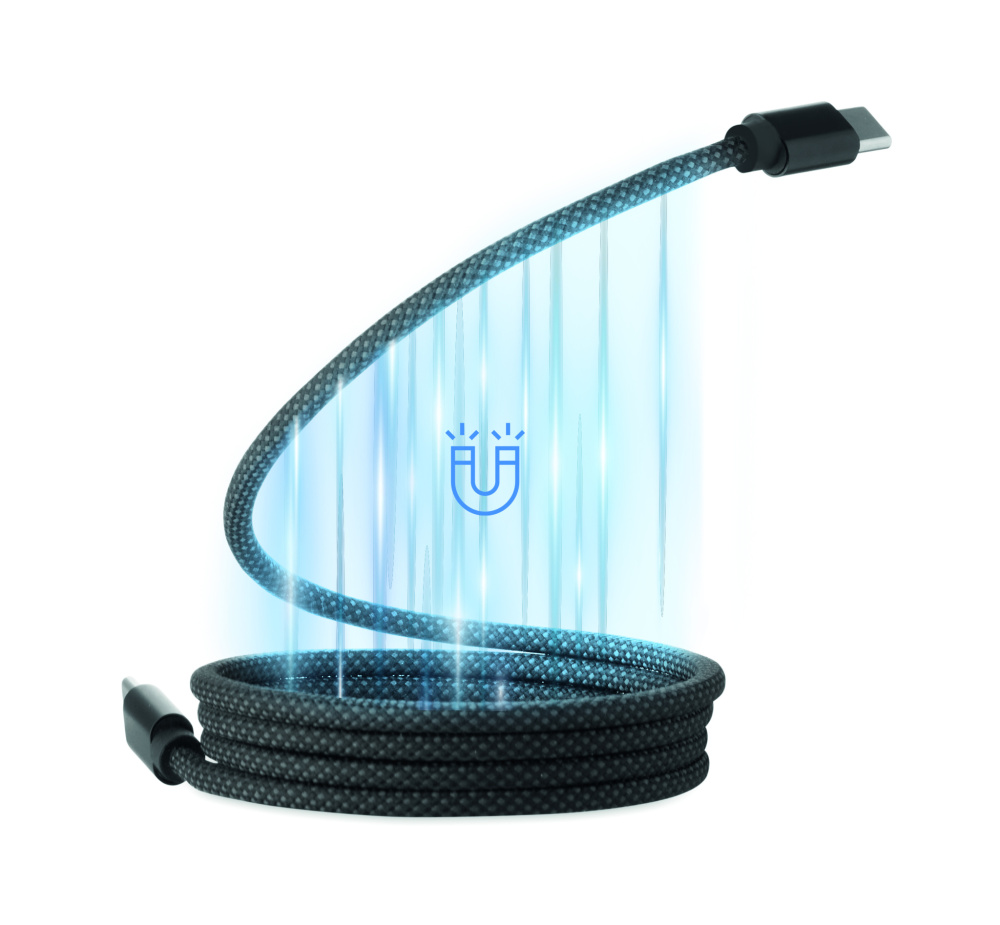Логотрейд pекламные подарки картинка: Braided magnetic cable in RPET