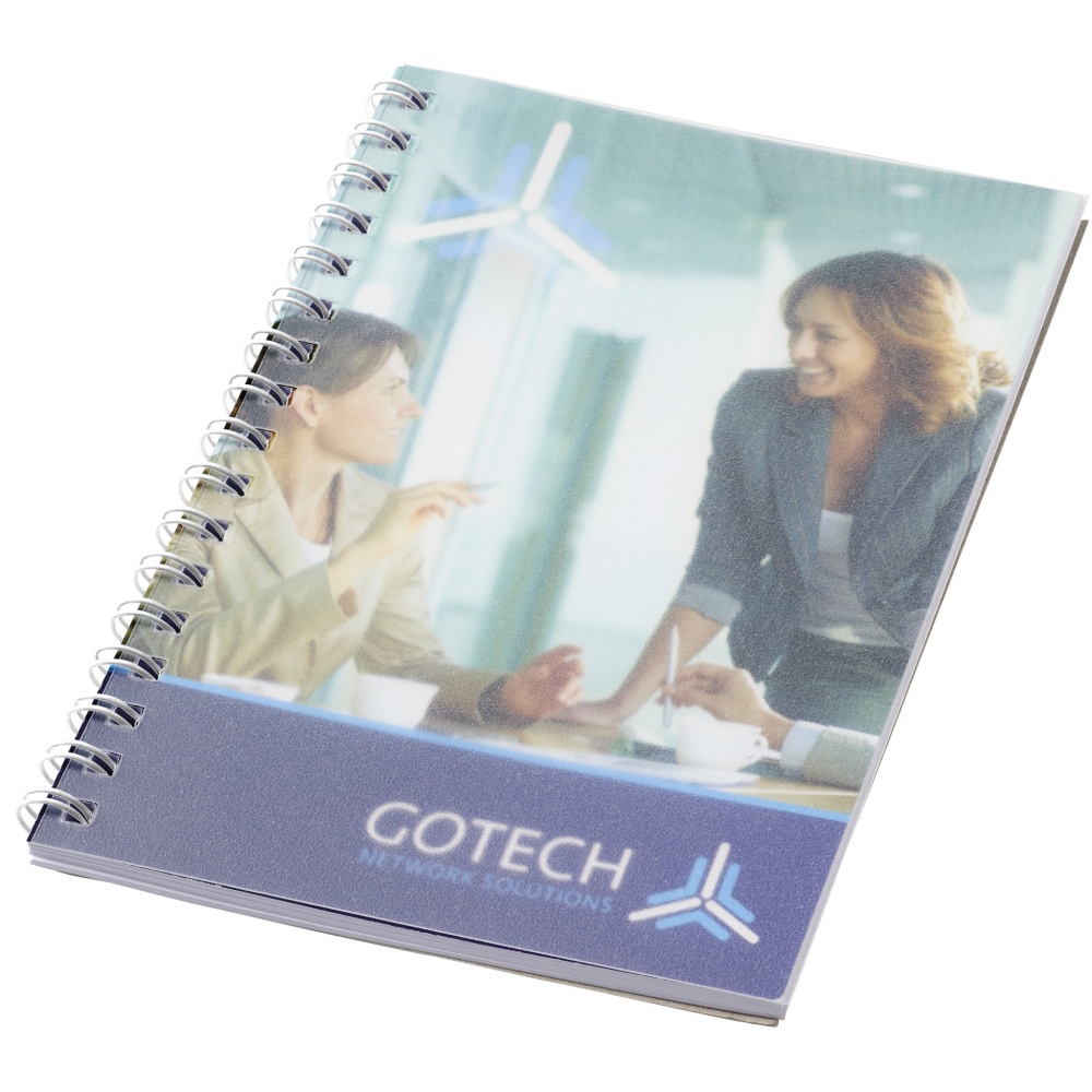 Logotrade presentreklam bild: Desk-Mate® spiral A6 anteckningsbok PP-omslag
