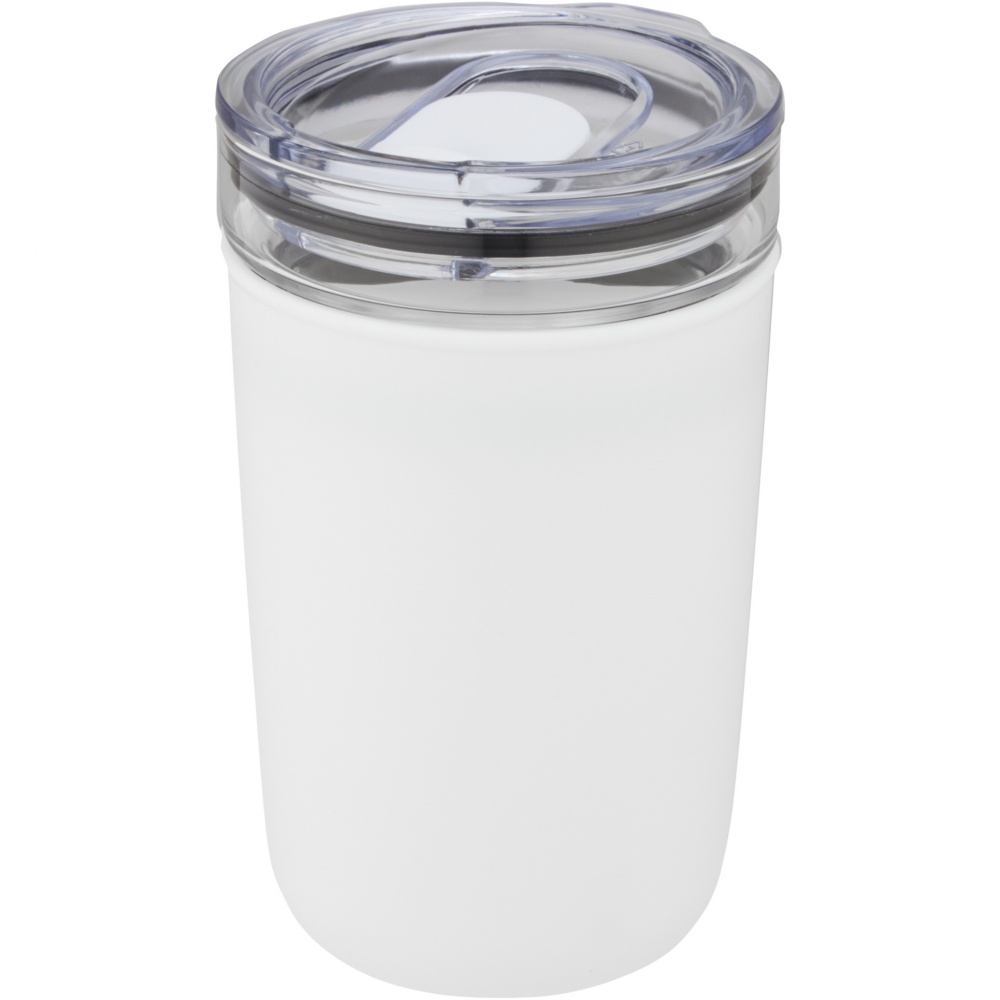 Logotrade reklamprodukter bild: Bello 420 ml glastermos med en yttervägg av återvunnen plast