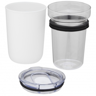 Logotrade presentreklam bild: Bello 420 ml glastermos med en yttervägg av återvunnen plast