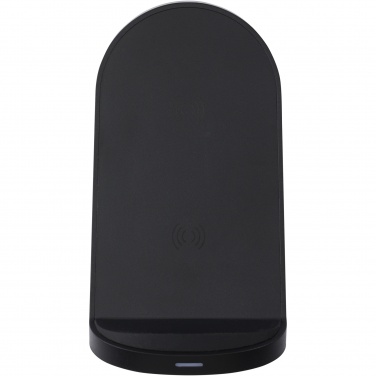 Logotrade presentreklam bild: Loop trådlöst laddningsställ av RCS-återvunnen plast på 15 W med dubbla spolar