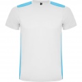 Detroit kortärmad unisex sport-T-shirt, Vit/turkos