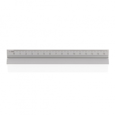 Logotrade profilprodukter bild: 15cm triangulär aluminiumlinjal