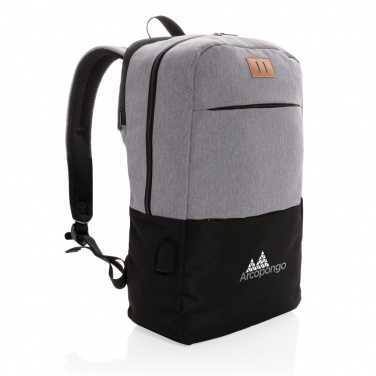 Logotrade profilreklam bild: Modern 15.6" USB & RFID laptopryggsäck PVC-fri