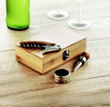 Logotrade presentreklam bild: Vinset i bambu ask