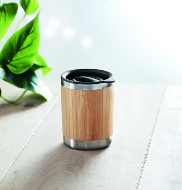 Logotrade profilprodukter bild: Termosmugg rostfritt/bambu