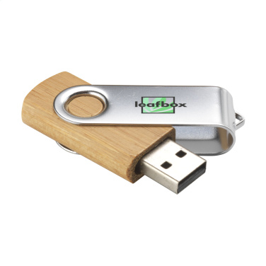 Logotrade reklamprodukter bild: USB Twist Bamboo från lager 8 GB