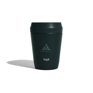 Logotrade profilreklam bild: Topl To Go-glas i återvunnet stål Patenterat 360-lock 235 ml