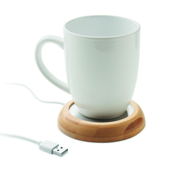Logotrade profilprodukter bild: Muggvärmare i bambu med USB