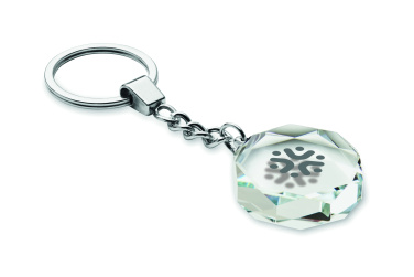 Logotrade kampanjprodukter bild: Rund nyckelring i glas