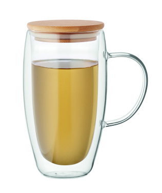 Logotrade presentreklam bild: Dubbelväggig glasmugg 450 ml