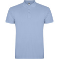 Star kortärmad pikétröja för herr, Himmelsblå